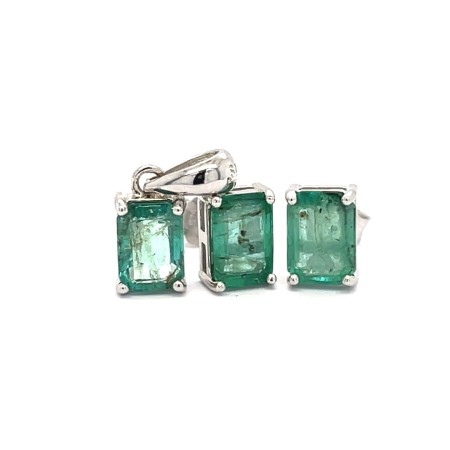 szmaragdowy kolor biżuteria, zielony prostokąt kamień, kształt szmaragd srebro, małe kamienie 5x7 mm