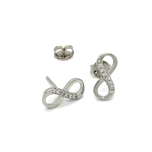 Przejdź do produktu Kolczyki Infinity z cyrkoniami, srebro rodowane 925