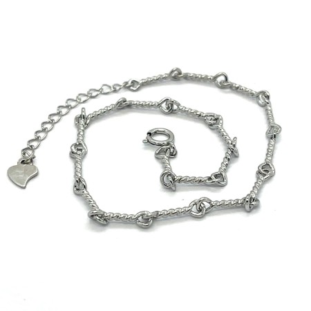 bransoletka skręcane ogniwa, splot twisted chain srebro 925, biżuteria ogniwa skręcone, ponadczasowa biżuteria srebrna