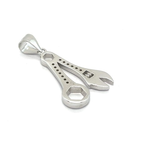 zawieszka do łańcuszka klucze, charms dwa klucze, srebrne klucze płaskie, biżuteria hobbystyczna srebro, symboliczna zawieszka techniczna, zawieszka motoryzacyjna srebro