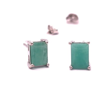 kolczyki szmaragdowe cena, srebrne kolczyki wkrętki szmaragd, biżuteria rodowana 925 zielona, eleganckie kolczyki sztyfty na prezent, biżuteria premium shoper kolczyki, kolczyki z zielonym oczkiem prostokątnym