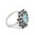 pierścionek z czarnym spinelem, biżuteria z dwoma rzędami kamieni, spinel czarny w pierścionku, elegancki pierścionek z kamieniami szlachetnymi, czarny spinel biżuteria 925, pierścionek halo szafir