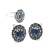kolczyki z czarnym spinelem, spinel czarny w srebrze, biżuteria z czarnymi kamieniami, kolczyki z dwoma rzędami spineli, czarny spinel w kolczykach, lśniący spinel czarny 925