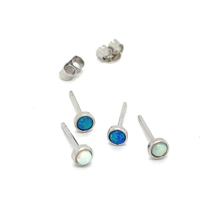 kolczyk na sztuki srebro, biżuteria do drugiej dziurki, mały kolczyk z opalem, kolczyk do chrząstki srebrny, drobne kolczyki do zestawów, pojedynczy kolczyk z kamieniem