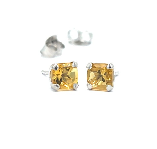 Przejdź do produktu Srebrne Kolczyki Promień Słońca Z Topazem Złocistym 925 Sztyfty