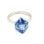 pierścionek z kryształem swarovskiego, srebrny pierścionek błękitna kostka, biżuteria swarovski 12x12mm, pierścionek z jasnoniebieskim kryształem, srebro rodowane 925 pierścionek, błękitna kostka swarovski srebro, biżuteria w kolorze nieba