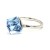 biżuteria premium swarovski sklep online, pierścionek z geometrycznym kryształem, srebro 925 z błękitnym kamieniem, pierścionek jasny błękit, luksusowy pierścionek swarovski, biżuteria rodowana błękitna, kryształy swarovskiego błękit