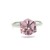 pierścionek swarovski 12mm kostka, biżuteria z różowym oczkiem 925, nowoczesny pierścionek rodowany, pierścionek z dużym różowym kamieniem, biżuteria swarovski oryginał, srebrna biżuteria z kostką