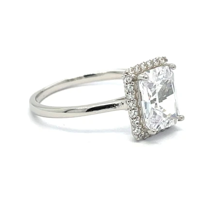elegancki pierścionek z cyrkoniami, biżuteria glamour srebro, pierścionek 10x12 mm, srebro 925