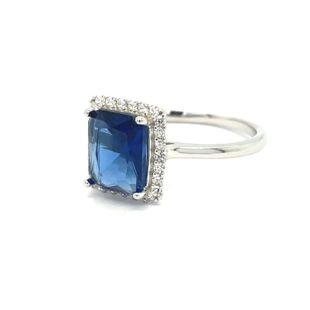 elegancki pierścionek z cyrkoniami, biżuteria glamour srebro, pierścionek 10x12 mm, srebro 925