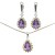Komplet srebrny rodowany pr. 925 z ametystem i peridotem