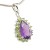 Komplet srebrny rodowany pr. 925 z ametystem i peridotem