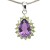Komplet srebrny rodowany pr. 925 z ametystem i peridotem