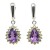 Komplet srebrny rodowany pr. 925 z ametystem i peridotem