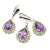 Komplet srebrny rodowany pr. 925 z ametystem i peridotem