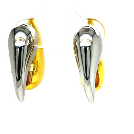 kolczyki krople srebro 925, biżuteria o kształcie organicznym, kolczyki dwustronne złote srebrne, biżuteria antyalergiczna srebro, kolczyki 6x21 mm, biżuteria Shoper nowości