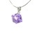 zawieszka kostka swarovski, srebrna zawieszka rodowana, wisiorek z lilowym krysztalem, luksusowa bizuteria geometryczna, modna zawieszka srebro 925