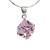 zawieszka kostka swarovski, srebrna zawieszka rodowana, wisiorek z rozowym krysztalem, luksusowa bizuteria geometryczna, modna zawieszka srebro 925