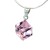zawieszka swarovski rozowa, srebrny wisiorek geometryczny, krysztal swarovskiego 8x8, zawieszka z krawatka 7 mm, modne dodatki damskie