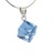 minimalistyczna zawieszka z krysztalem, blekitna kostka swarovski, ekskluzywny wisiorek damski, bizuteria rodowana kostka, nowoczesne zawieszki srebrne