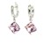 kolczyki z rozowym krysztalem, bizuteria rodowana swarovski, geometryczne kolczyki wiszace, kolczyki srebrne pr 925, luksusowe sztyfty i bigle