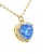 prezent dla niej naszyjnik serce, naszyjnik serce blue topaz, pozłacany naszyjnik z kamieniem, biżuteria na prezent , naszyjnik z głębokim niebieskim