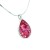 Srebrna rodowana zawieszka 925 z różowym kryształem Swarovski® w kształcie kropli.