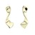 Nowoczesne złocone kolczyki próby 925 o falistej, organicznej formie z klasycznym zapięciem na sztyft.