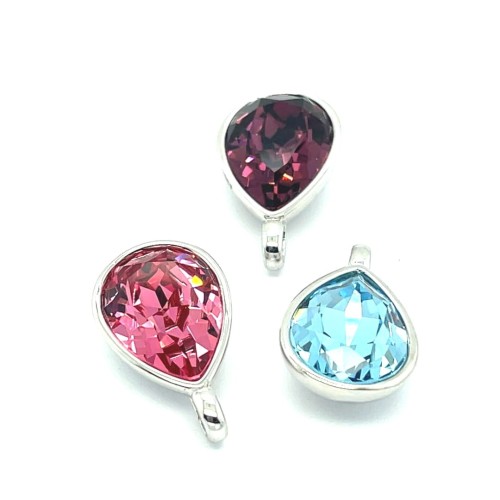 Przejdź do produktu Srebrna Rodowana Zawieszka 925 Kryształ Swarovski® w Kształcie Kropli w  trzech kolorach