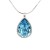Srebrna rodowana zawieszka 925 z błękitnym kryształem Swarovski® w kształcie kropli.