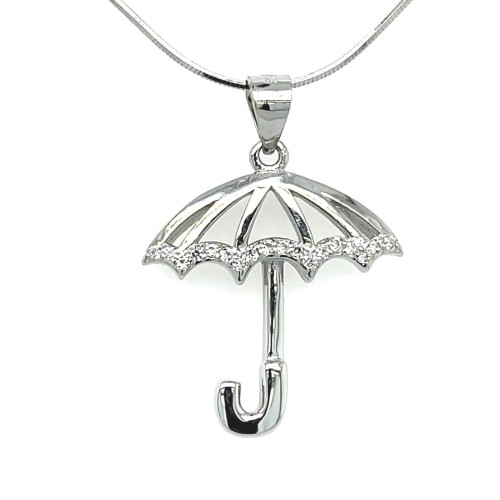 Przejdź do produktu Srebrna zawieszka parasolka z cyrkoniami 925 – Deszczowy Blask