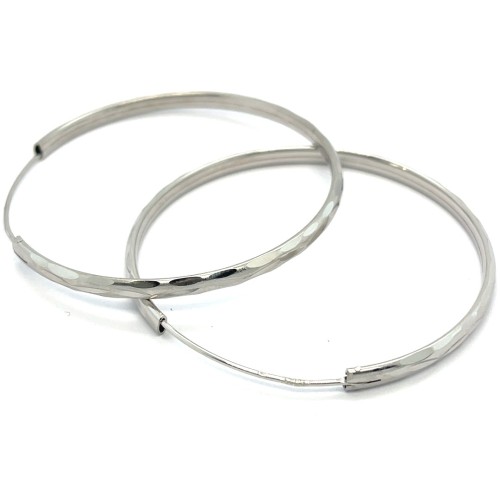 Przejdź do produktu Srebrne Rodowane Kolczyki Koła 925 Diamentowane 47 mm – Wyrazisty Blask