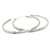Srebrne rodowane kolczyki koła 925 z diamentowaną powierzchnią, średnicą 47 mm, szerokością 3 mm i smukłym profilem.