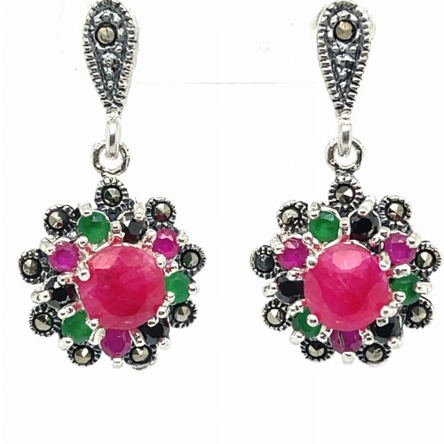 Przejdź do produktu Srebrne kolczyki z kamieniami szlachetnymi