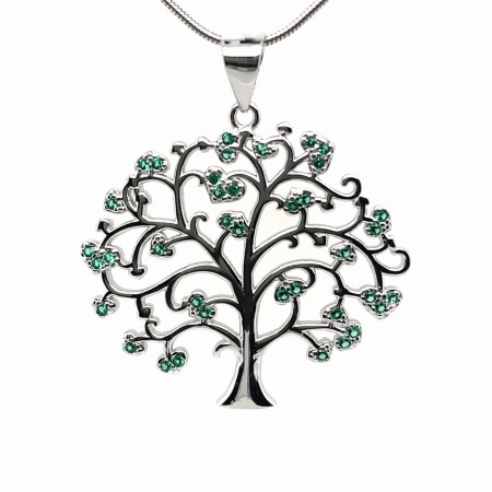 Zawieszka / wisiorek srebrny " Green tree"