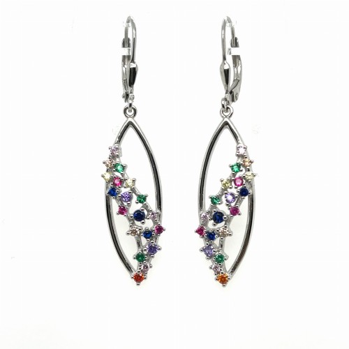 Przejdź do produktu Srebrne kolczyki wiszące z cyrkoniami