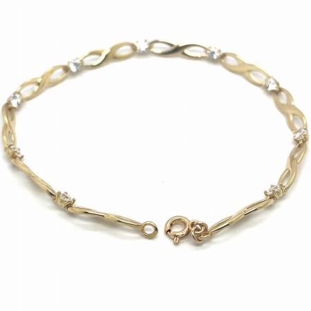 bransoletka złota 4,65 g, szeroka bransoletka z cyrkoniami, złota biżuteria damska premium, luksusowa bransoletka na prezent, bransoletka złota 4 mm