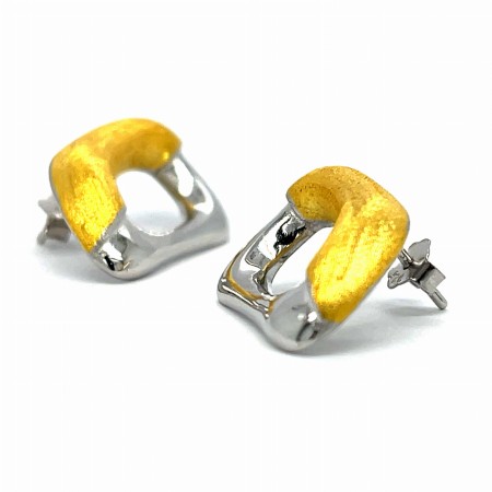 kolczyki kontury srebro złocone, dwukolorowa biżuteria na prezent, kolczyki nowoczesne prostokąty, biżuteria antyalergiczna 925, lekkie kolczyki kontury, złocone i rodowane dodatki