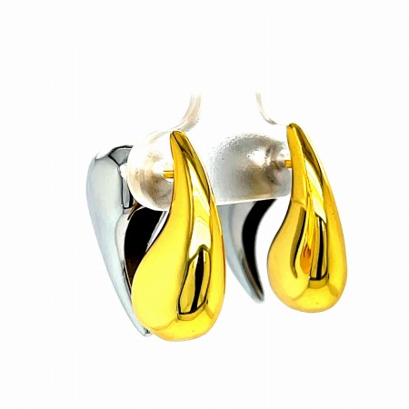 kolczyki 2w1 srebro złoto, kolczyki w kształcie kropel wody, biżuteria modułowa 925, kolczyki krople złocone, prezent dla minimalistki, eleganckie kolczyki na co dzień