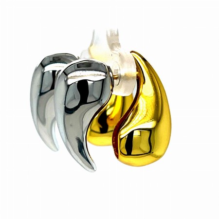 kolczyki krople dwustronne 925, biżuteria z dwoma wykończeniami, kolczyki kropelki srebro złoto, stylowe kolczyki dla niej, biżuteria rodowana sklep, eleganckie krople do uszu