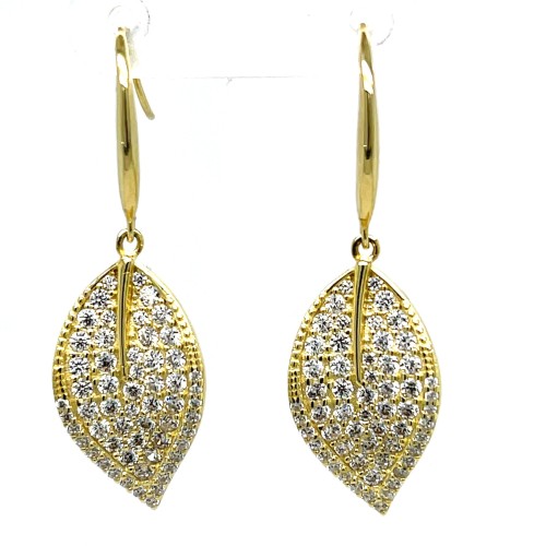 Przejdź do produktu Kolczyki listki srebro pozłacane