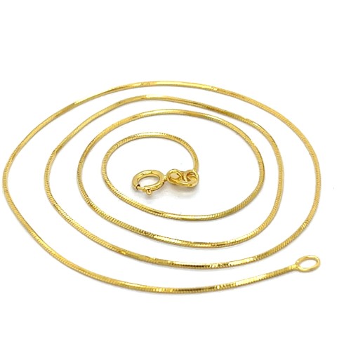 Przejdź do produktu Złocony Łańcuszek Srebrny Cienka Żmijka Próba 925