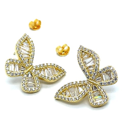 Przejdź do produktu Kolczyki Motyle srebro pozłacane