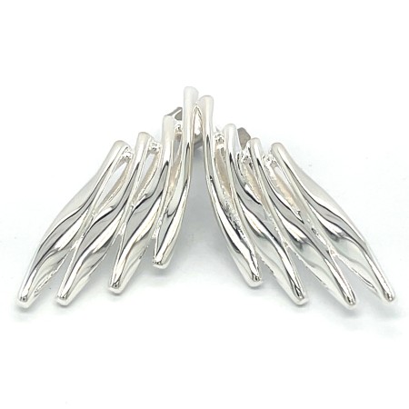 Kolczyki na sztyfcie , srebro rodowane pr. 925 Srebrne fale