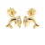 złote kolczyki dziecięce delfiny 585, kolczyki sztyfty delfiny z cyrkoniami, biżuteria złota motyw delfina, kolczyki z białymi oczkami złoto, małe złote delfinki kolczyki, biżuteria 14k delfiny dla dzieci