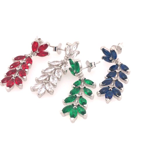 Przejdź do produktu Srebrne Kolczyki Ślubne Kaskada Cyrkonii Srebro 925 Długie Wiszące