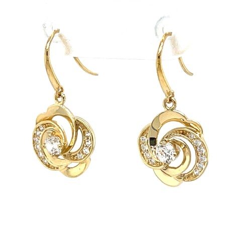 Eleganckie kolczyki na specjalne okazje, kolczyki złote kwiatki 585 na prezent
