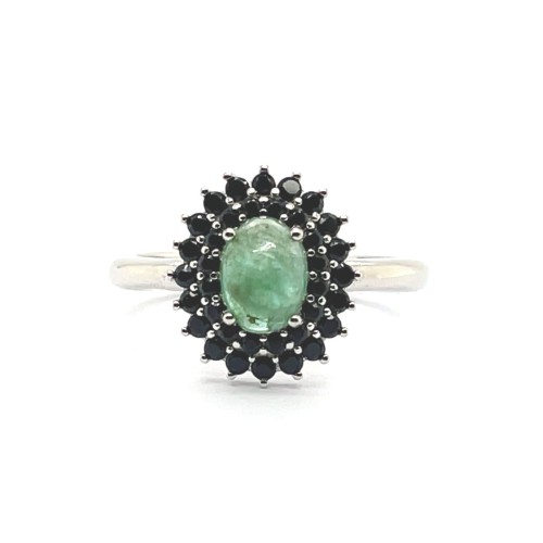 Przejdź do produktu Pierścionek srebrny ze szmaragdem 