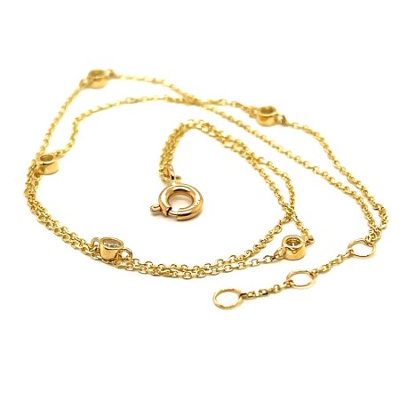 złota bransoletka 585 z cyrkoniami, bransoletka na podwójnym łańcuszku złota, biżuteria złota 14k celebrytka, bransoletka z 5 cyrkoniami złoto, złota bransoletka 17 cm przedłużka, biżuteria złota próba 585 sklep, bransoletka damska złota