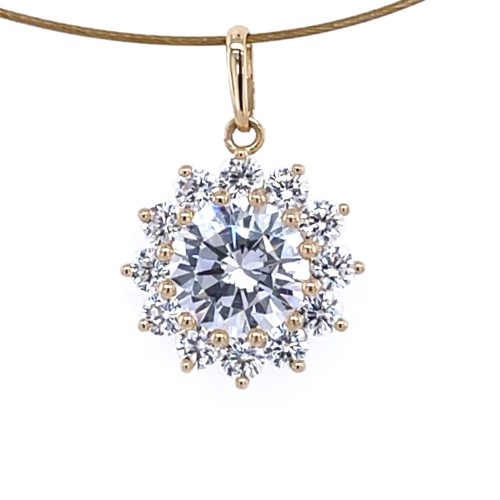 Przejdź do produktu Zawieszka Złota 585 - Śnieżynka z Lśniącymi Cyrkoniami 